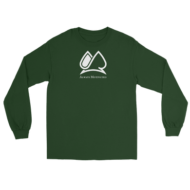Classic Always Motivated Logo Long Sleeve Tee (Forest Green/White)