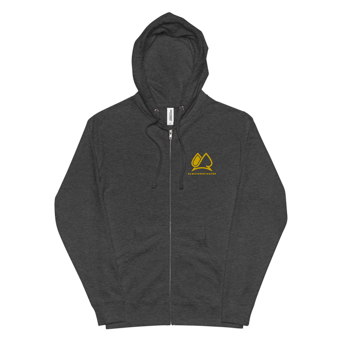 Always Motivated Logo Full-Zip Hoodie - Charcoal/Gold