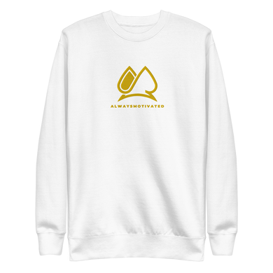 Classic Always Motivated Premium Sweatshirt (White/Gold)