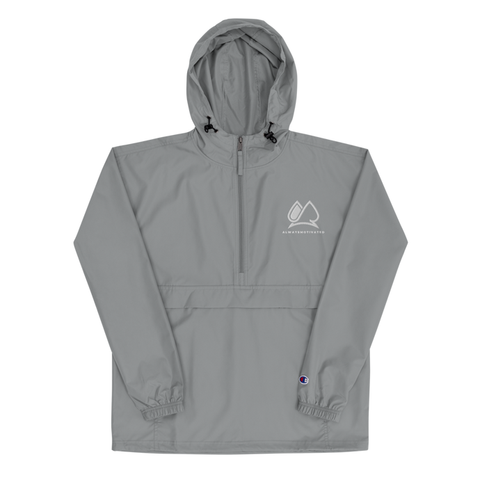Always Motivated x Champion Packable Jacket- Grey/White