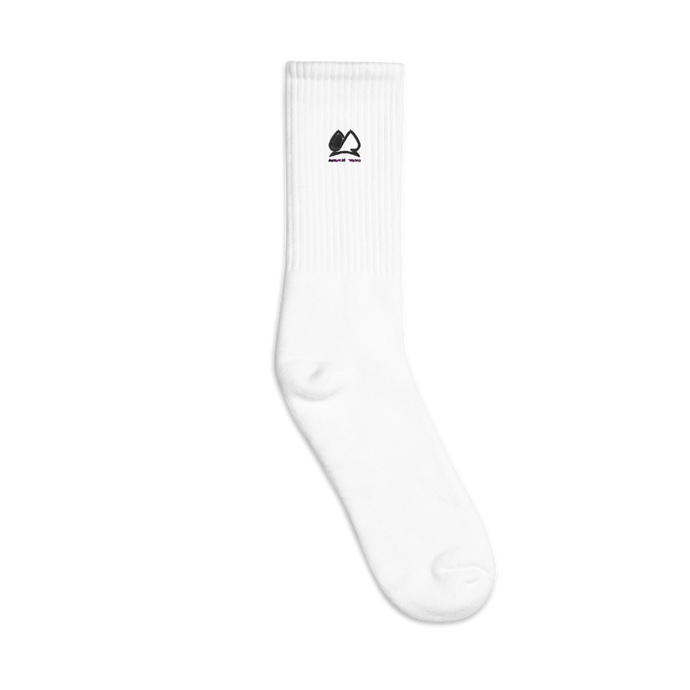 Always Motivated Embroidered socks (White/Black)