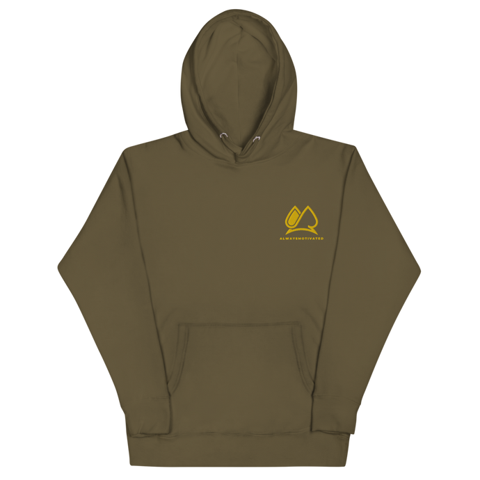 Always Motivated Hoodie -  Military Green/Gold