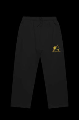  Always Motivated Relax Cuffless Trackpants - (Black/Gold)