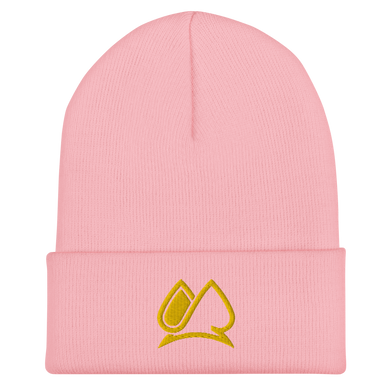 Always Motivated Logo Cuffed Beanie (Pink/Gold)
