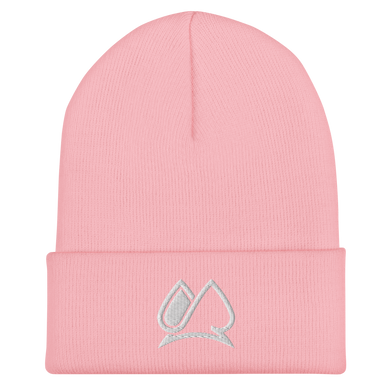 Always Motivated Logo Cuffed Beanie (Pink/White)