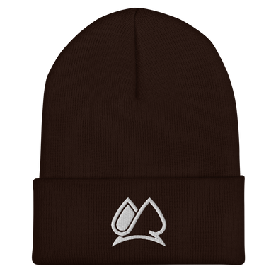 Always Motivated Logo Cuffed Beanie (Brown/White)