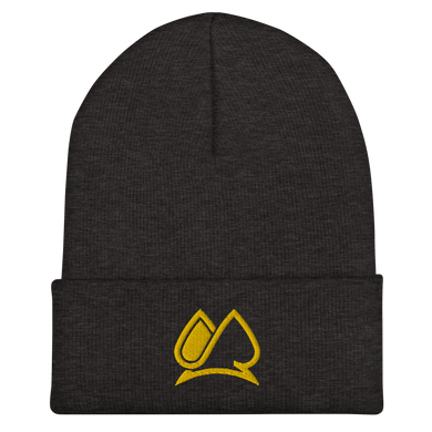 Always Motivated Logo Cuffed Beanie (Dark Grey/Gold)