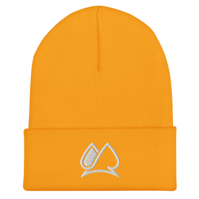 Always Motivated Logo Cuffed Beanie (Gold/White)