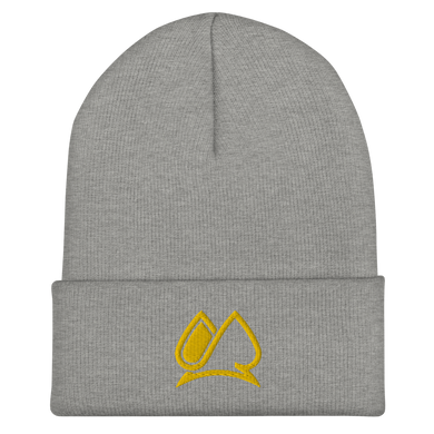 Always Motivated Logo Cuffed Beanie (Grey/Gold)