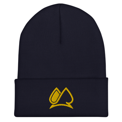 Always Motivated Logo Cuffed Beanie (Navy/Gold)