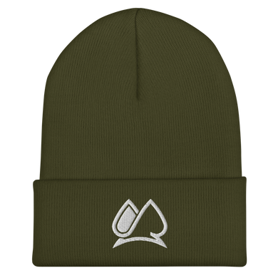 Always Motivated Logo Cuffed Beanie (Olive/White)
