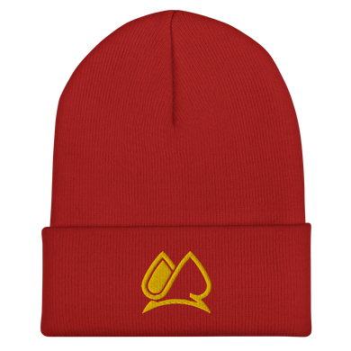 Always Motivated Logo Cuffed Beanie (Red/Gold)