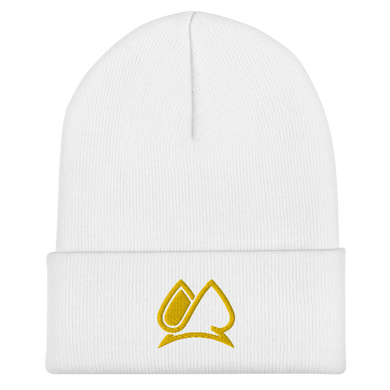 Always Motivated Logo Cuffed Beanie (White/Gold)