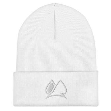 Always Motivated Logo Cuffed Beanie (White/White)