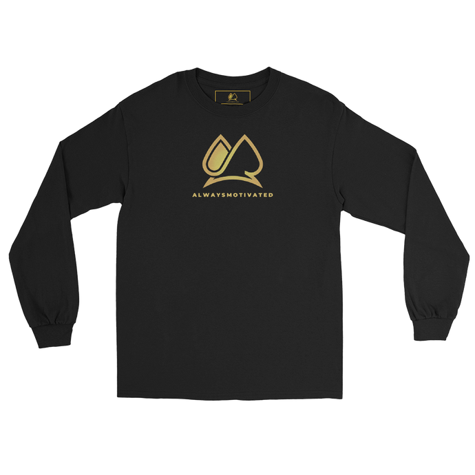 Classic Always Motivated Logo Long Sleeve Tee (Black/Gold)