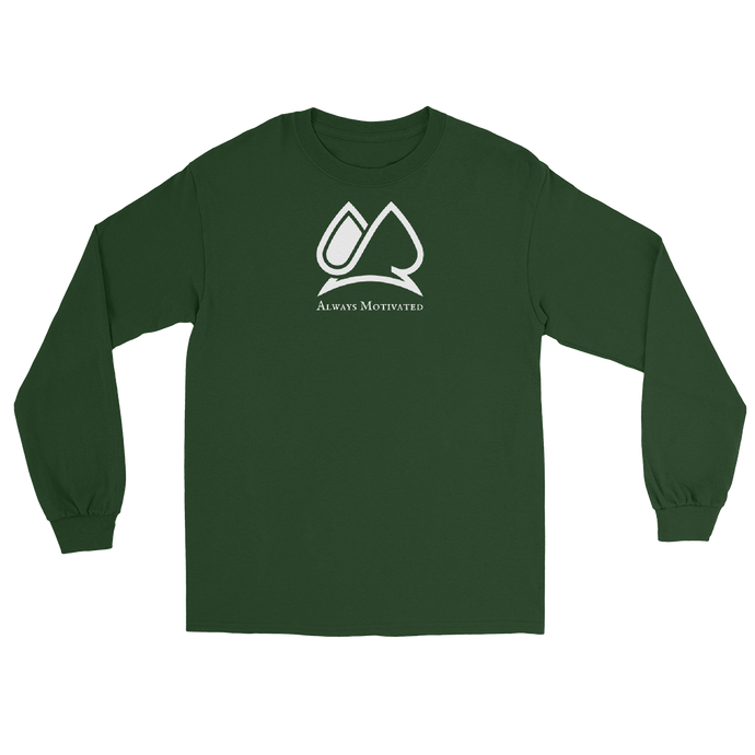 Classic Always Motivated Logo Long Sleeve Tee (Forest Green/White)