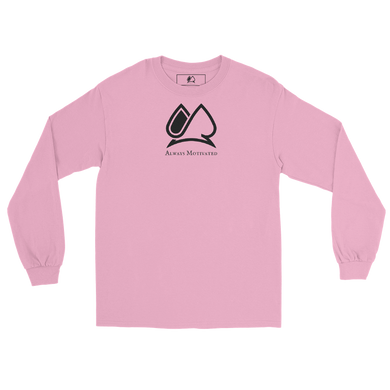 Classic Always Motivated Logo Long Sleeve Tee (Light Pink/Black)