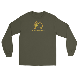 Classic Always Motivated Logo Long Sleeve Tee (Military Green/Gold)