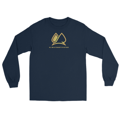 Classic Always Motivated Logo Long Sleeve Tee (Navy/Gold)