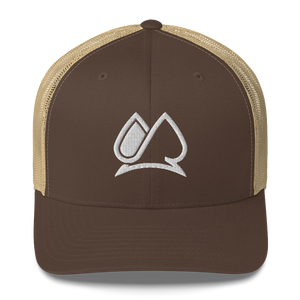 Always Motivated Logo Trucker Cap (Brown-Khaki/White)