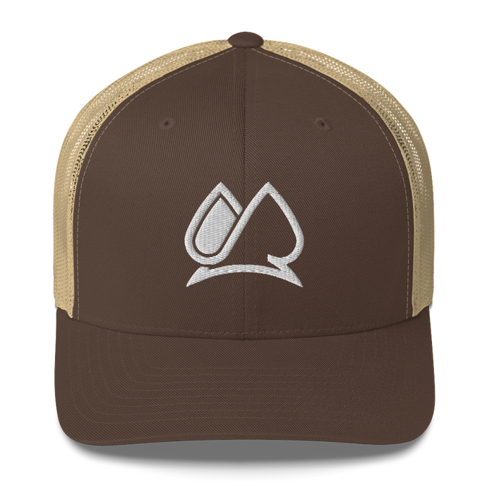 Always Motivated Logo Trucker Cap (Brown-Khaki/White)