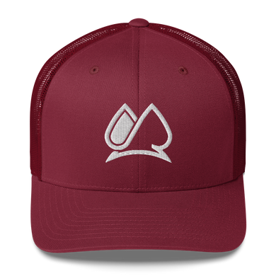 Always Motivated Logo Trucker Cap (Cranberry/White)
