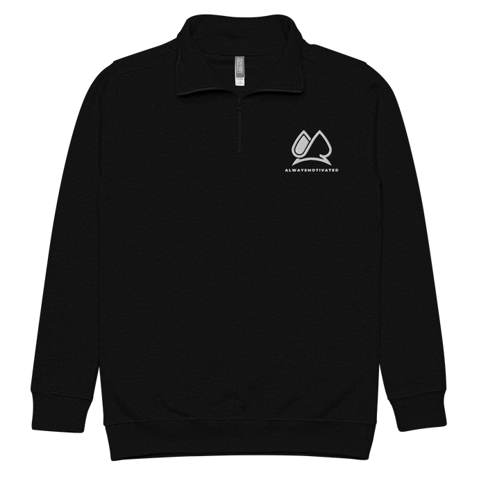 Always Motivated fleece pullover-Black/White