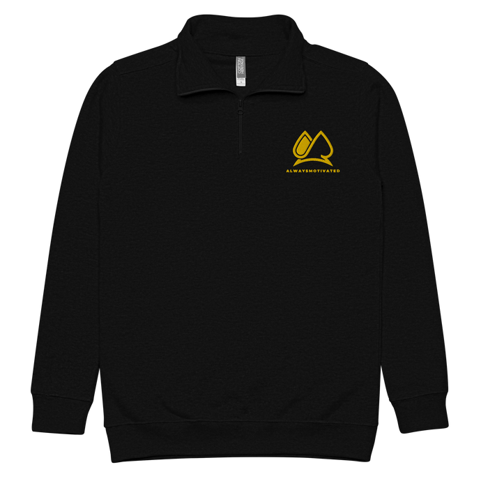 Always Motivated fleece pullover-Black/Gold