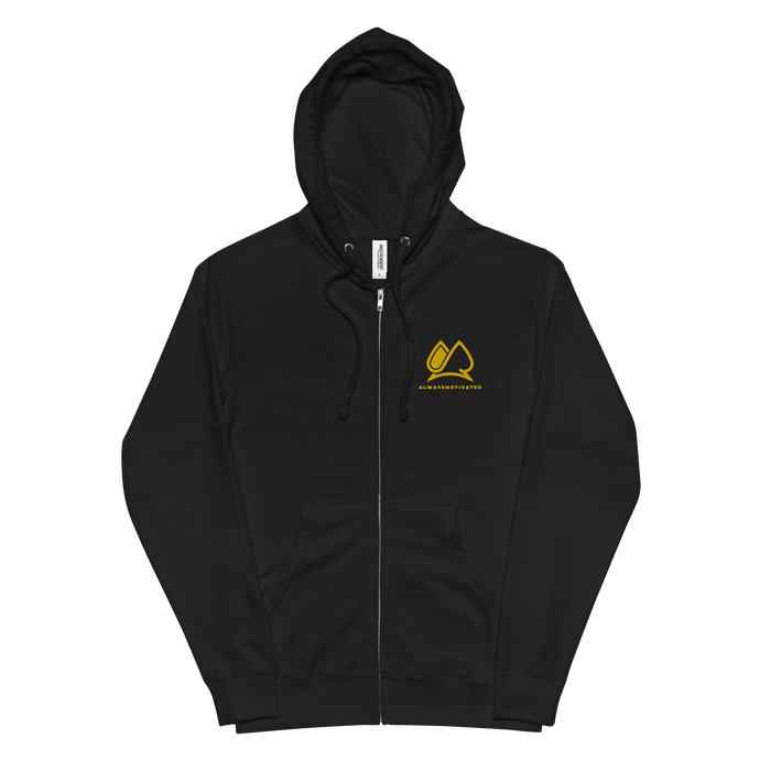 Always Motivated Logo Full-Zip Hoodie - Black/Gold