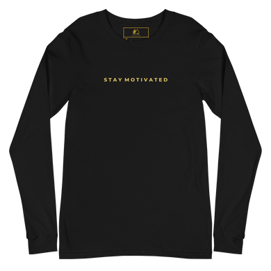 'Stay Motivated' Long Sleeve tee - Black/Gold