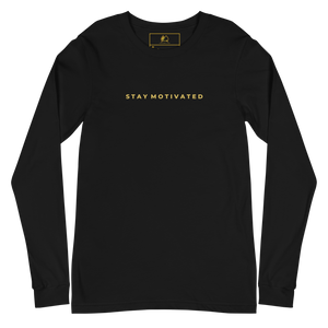 'Stay Motivated' Long Sleeve tee - Black/Gold