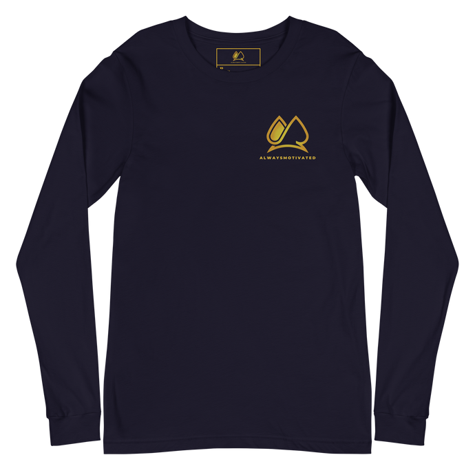 Always Motivated Long Sleeve Tee (Navy/Gold)