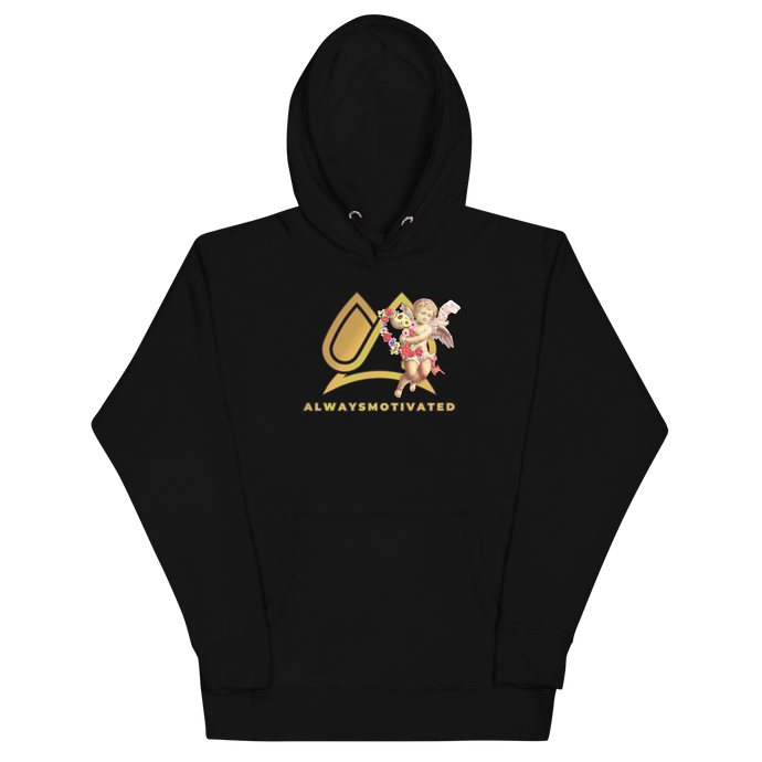 Always Motivated x Angel Unisex Hoodie- Black