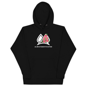 Always Motivated logo with Rose Unisex Hoodie Black