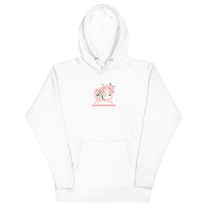 Always Motivated logo with flower Unisex Hoodie White