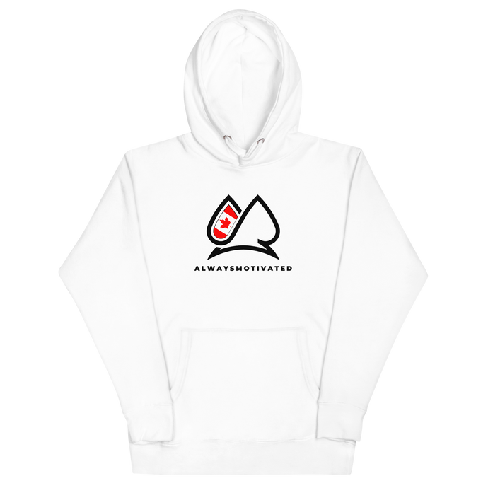 Always Motivated Canadian Flag Hoodie - White