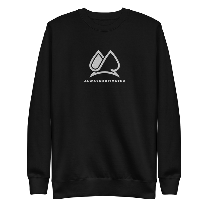 Classic Always Motivated Premium Sweatshirt (Black/White)