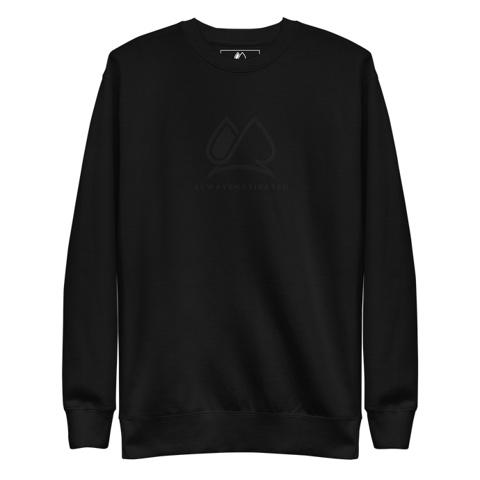 Classic Always Motivated Premium Sweatshirt (Black/Black)