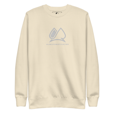 Classic Always Motivated Premium Sweatshirt (Bone/White)