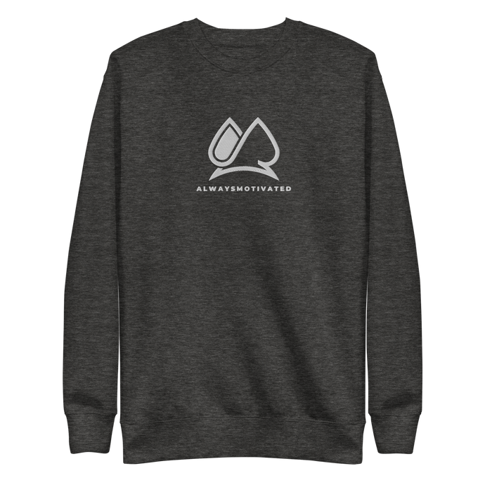 Classic Always Motivated Premium Sweatshirt (Charcoal/White)