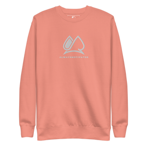 Classic Always Motivated Premium Sweatshirt (Dusty Rose/White)