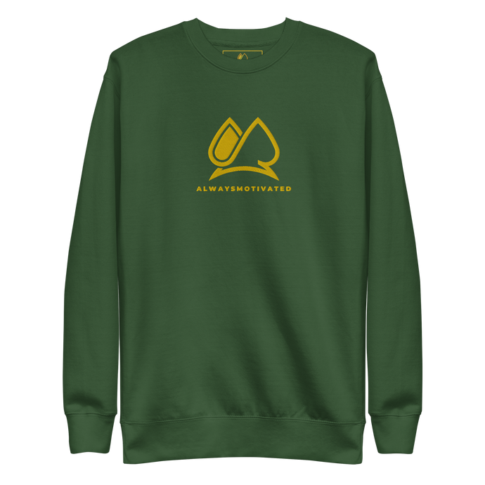 Classic Always Motivated Premium Sweatshirt (Green/Gold)