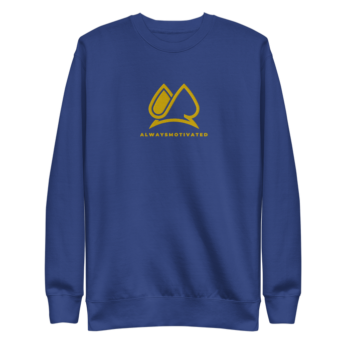 Classic Always Motivated Premium Sweatshirt (Bleu/Gold)