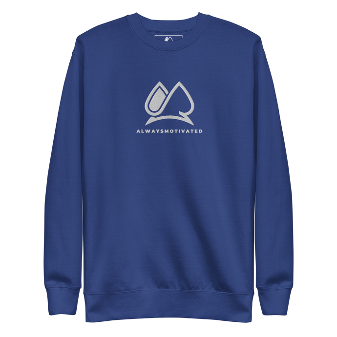 Classic Always Motivated Premium Sweatshirt (Bleu/White)