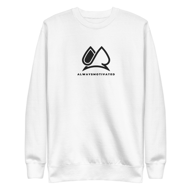 Classic Always Motivated Premium Sweatshirt (White/Black)