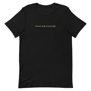 'Stay Motivated' T-shirt - Black/Gold