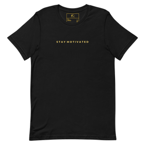 'Stay Motivated' T-shirt - Black/Gold