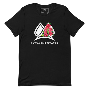 Always Motivated logo with Rose Unisex T-shirt Black