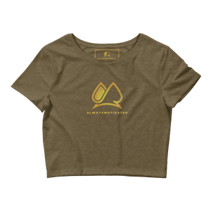 AM Women’s Crop Tee (Olive/Gold)