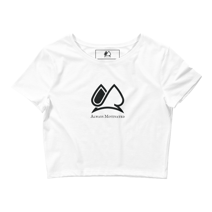 AM Women’s Crop Tee (White/Black)